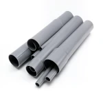 مواسير UPVC ضغط 10 بار قطر خارجي 250 مم سمك 11.9 مم لون رمادي