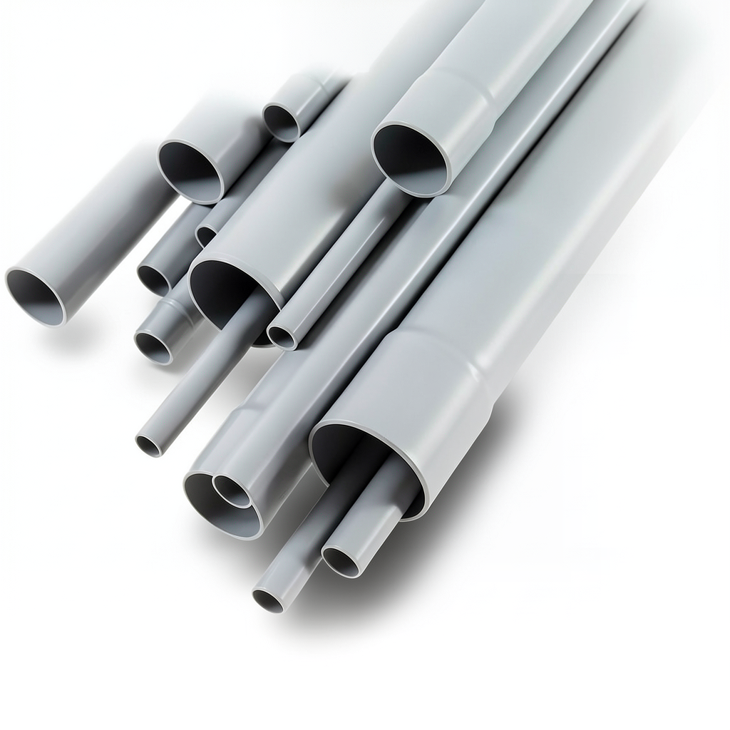 UPVC Pipes Nominal Pressure 6 Bar Outside Diameter 90 mm Thickness 2.7 mm Gray