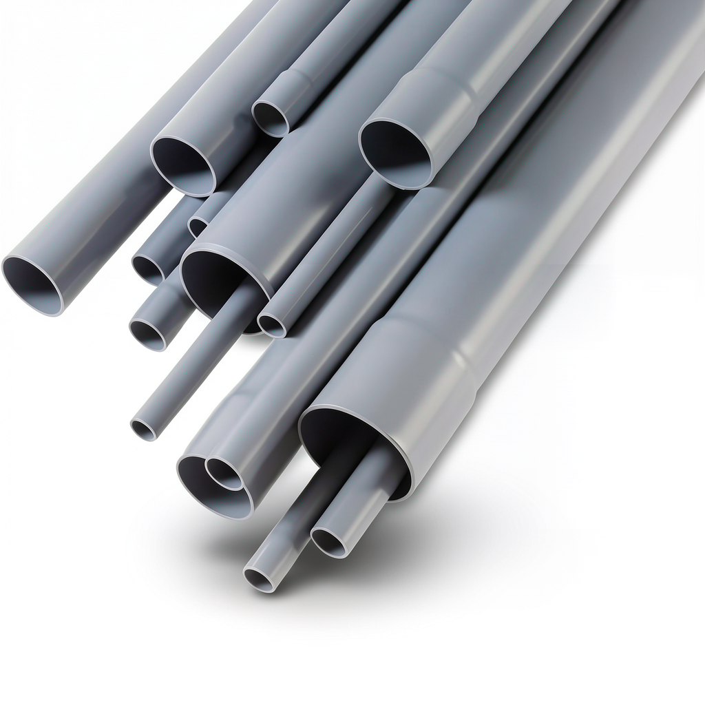 UPVC Pipes Nominal Pressure 6 Bar Outside Diameter 50 mm Thickness 1.8 mm Gray