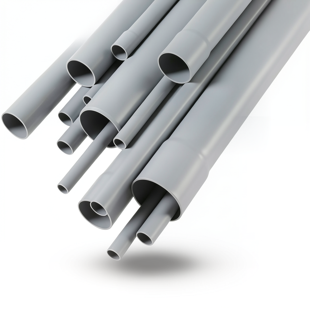 UPVC Pipes Nominal Pressure 6 Bar Outside Diameter 125 mm Thickness 3.7 mm Gray