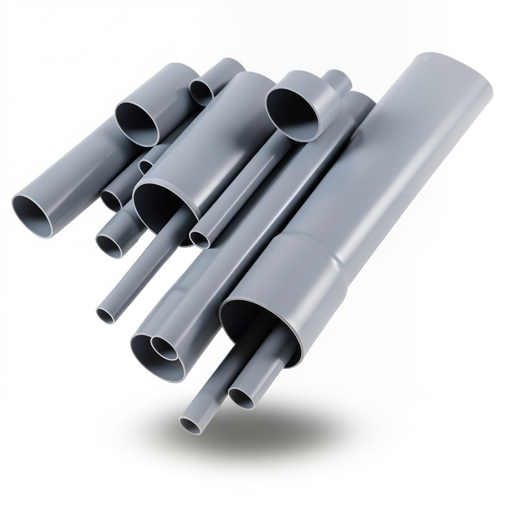 UPVC Pipes Nominal Pressure 6 Bar Outside Diameter 90 mm Thickness 2.7 mm Gray