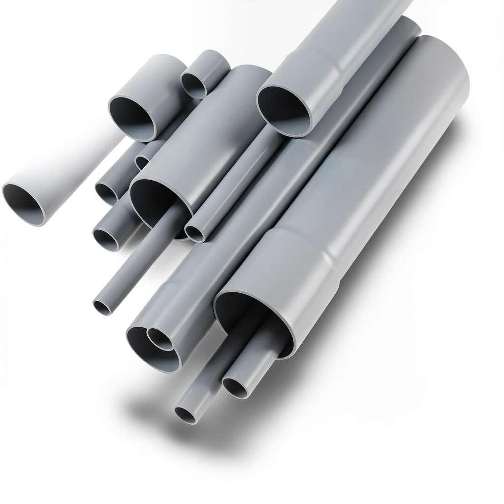 UPVC Pipes Nominal Pressure 6 Bar Outside Diameter 125 mm Thickness 3.7 mm Gray