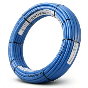 أنابيب HDPE نيبروبلاست PE 80 ضغط 10 بار قطر خارجي 25 مم سمك 1.9 مم لون أزرق | نيبروبلاست