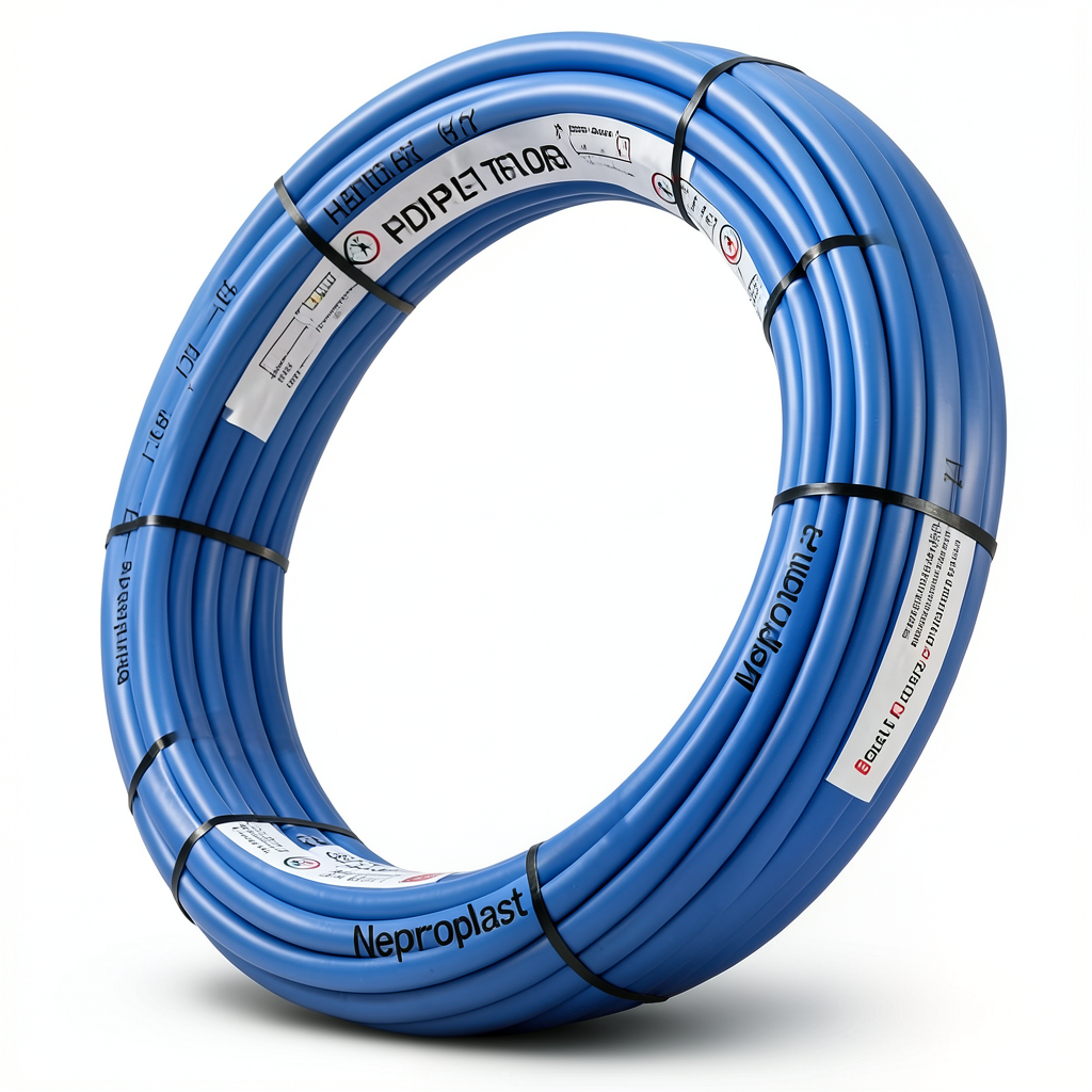 أنابيب HDPE نيبروبلاست PE 80 ضغط 10 بار قطر خارجي 25 مم سمك 1.9 مم لون أزرق | نيبروبلاست