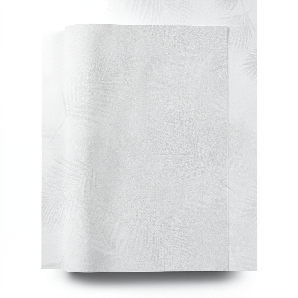 German Leaf Patterned Wallpaper 10m x 0.53m Light Gray, Model 02579-05
