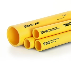 مواسير HDPE PE 100 ضغط 4 بار قطر خارجي 200 مم سمك 4.9 مم لون أصفر | نيبروبلاست