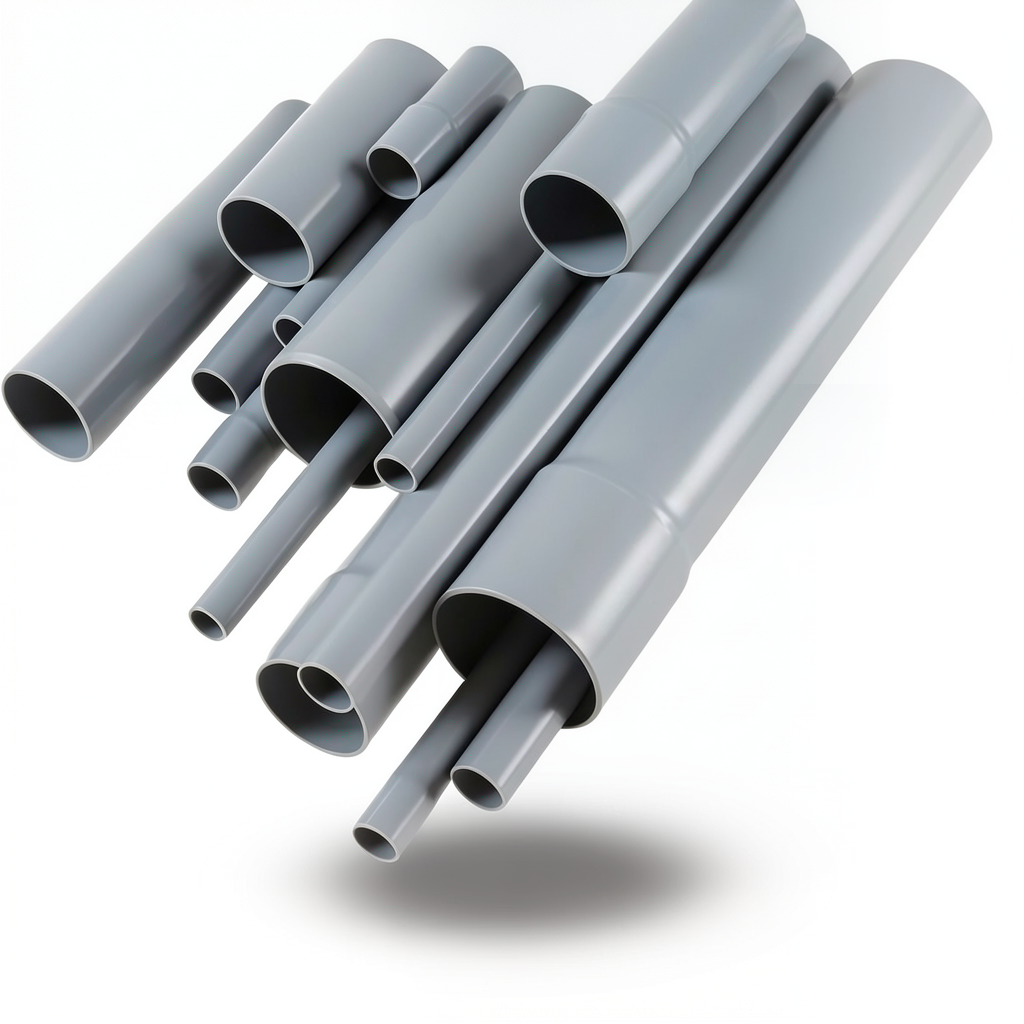 مواسير UPVC ضغط 6 بار قطر خارجي 40 مم سمك 1.8 مم لون رمادي