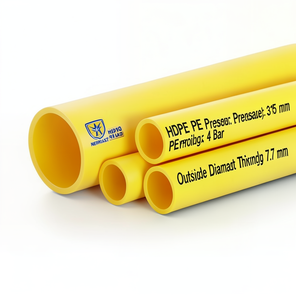 HDPE Pipes PE 100 Pressure 4 Bar Outside Diameter 315 mm Thickness 7.7 mm Yellow | NEPROPLAST