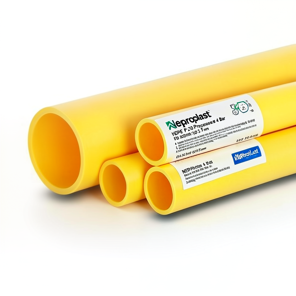 مواسير HDPE نيبروبلاست PE 100 ضغط 4 بار قطر خارجي 355 مم سمك 8.7 مم أصفر | نيبروبلاست