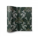 Italian wallpaper classic design, size 10 m x 1.06 m, dark green color, model 81851