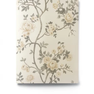 Italian Wallpaper Floral Design Light Beige, Size 10mx0.70m, Model 15007