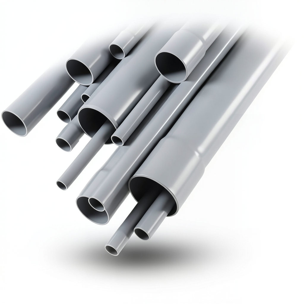 UPVC Pipes Nominal Pressure 2 Bar Outside Diameter 110 mm Thickness 1.8 mm Gray