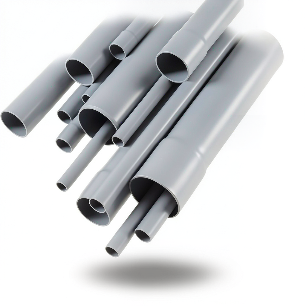 UPVC Pipes Nominal Pressure 4 Bar Outside Diameter 125 mm Thickness 2.5 mm Gray
