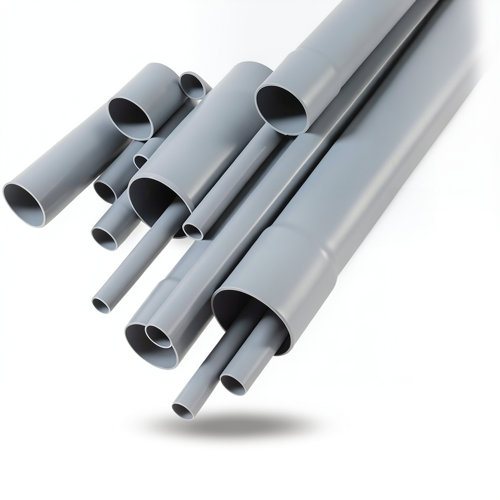UPVC Pipes Nominal Pressure 4 Bar Outside Diameter 180 mm Thickness 3.6 mm Gray