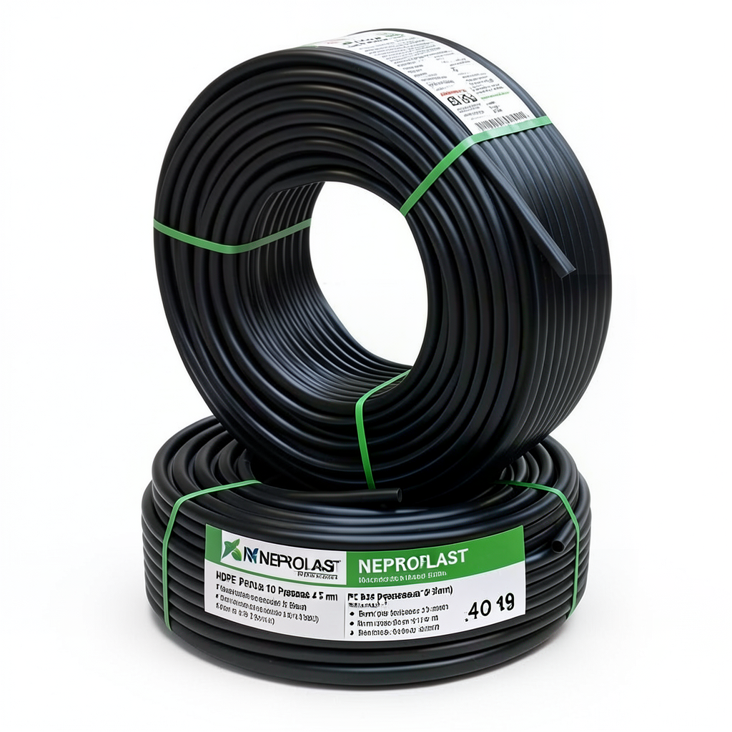 HDPE Pipes PE 100 Pressure 4 Bar Outside Diameter 75 mm Thickness 1.9 mm Black | NEPROPLAST