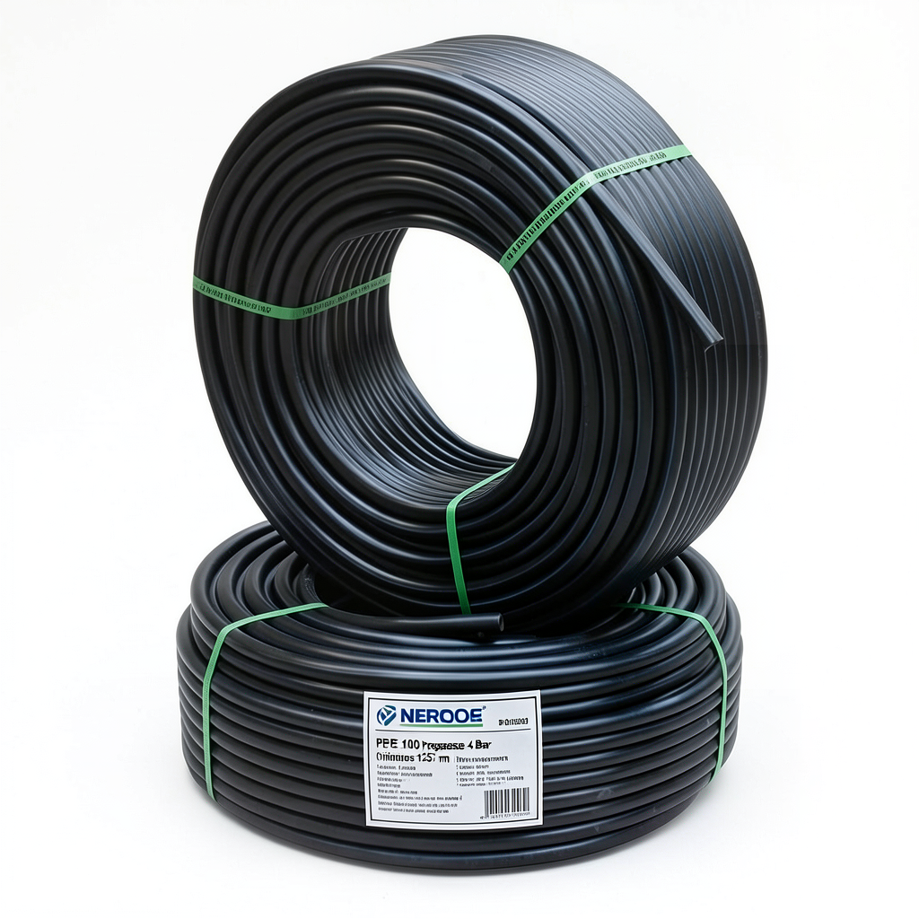 HDPE Pipes PE 100 Pressure 4 Bar Diameter 125 mm Thickness 3.1 mm Black | NEPROPLAST