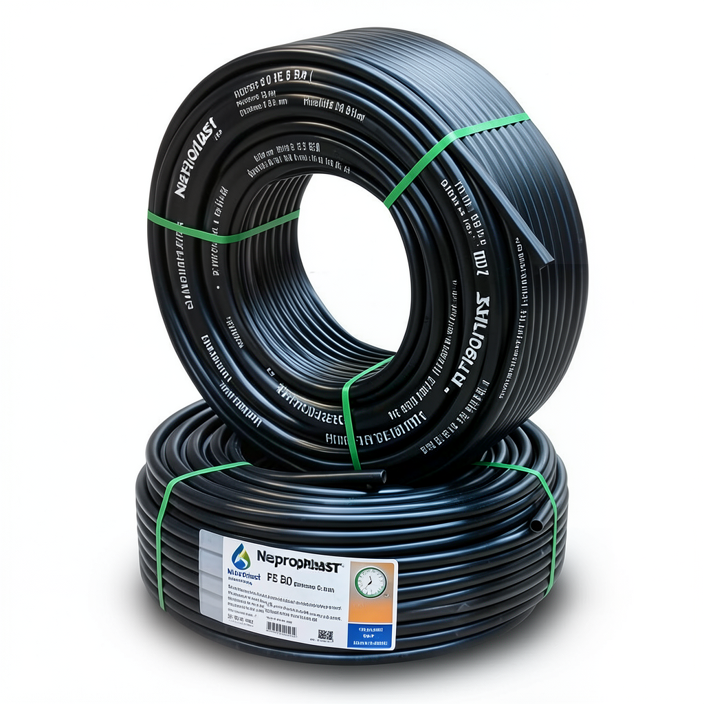 أنابيب HDPE Neproplast PE 80 ضغط 2.3 بار قطر خارجي 63 مم سمك 1.8 مم لون اسود | نيبروبلاست