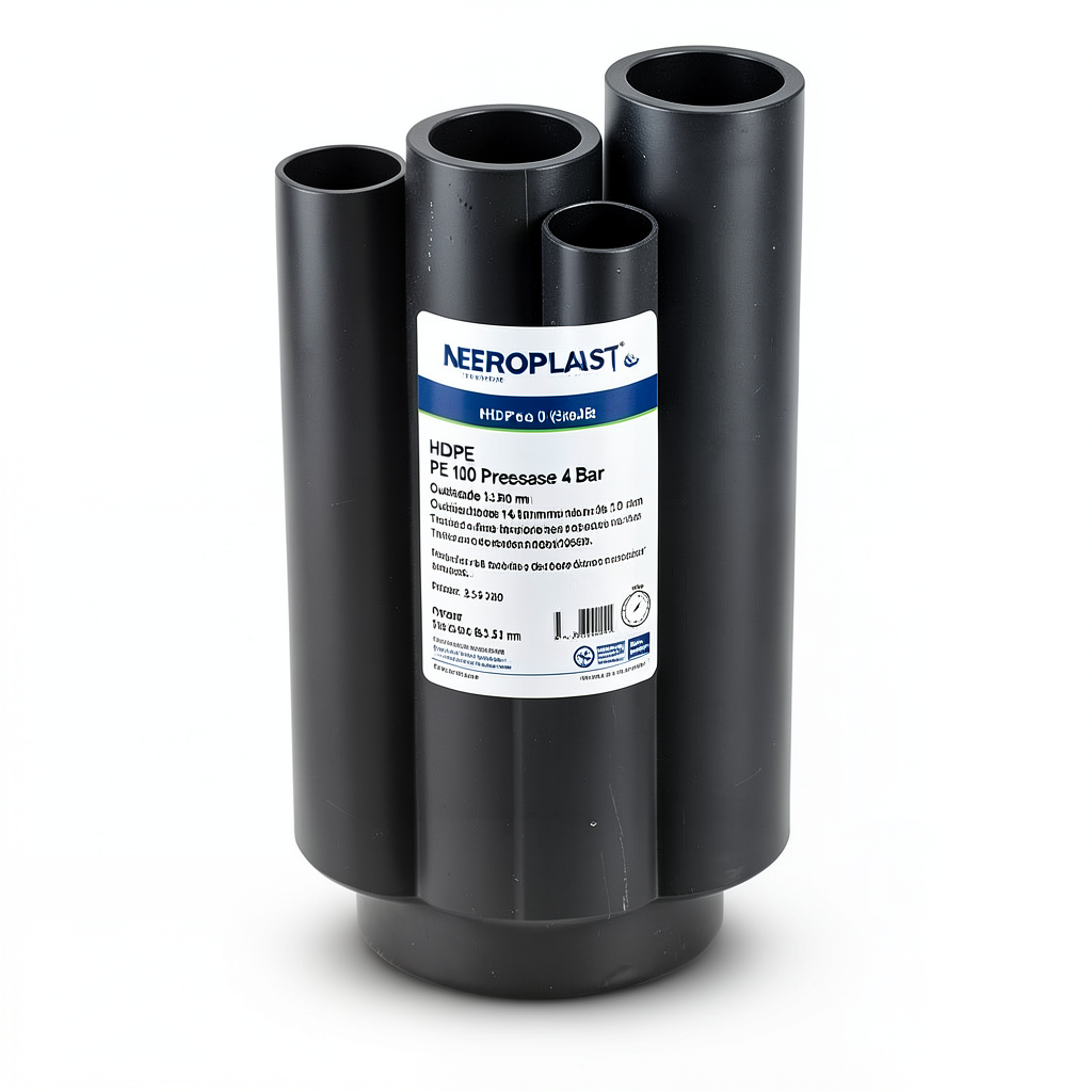 HDPE Pipes PE 100 Pressure 4 Bar Outside Diameter 140 mm Thickness 3.5 mm Black | NEPROPLAST