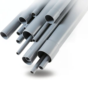 UPVC Pipes Pressure 4 Bar Outside Diameter 250 mm Thickness 4.9 mm Gray