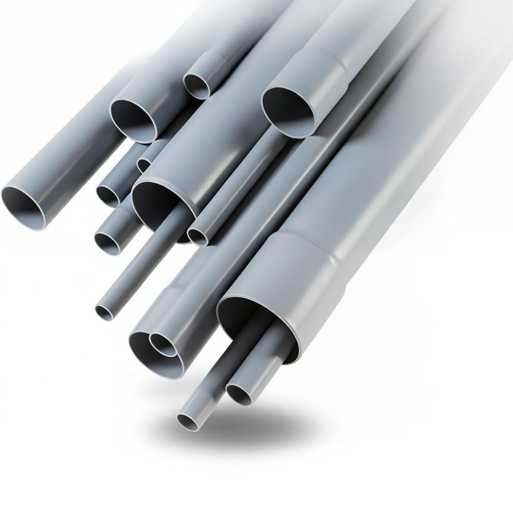 UPVC Pipes Pressure 4 Bar Outside Diameter 250 mm Thickness 4.9 mm Gray