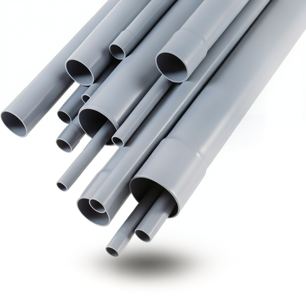 UPVC Pipes Nominal Pressure 2 Bar Outside Diameter 180 mm Thickness 1.8 mm Gray