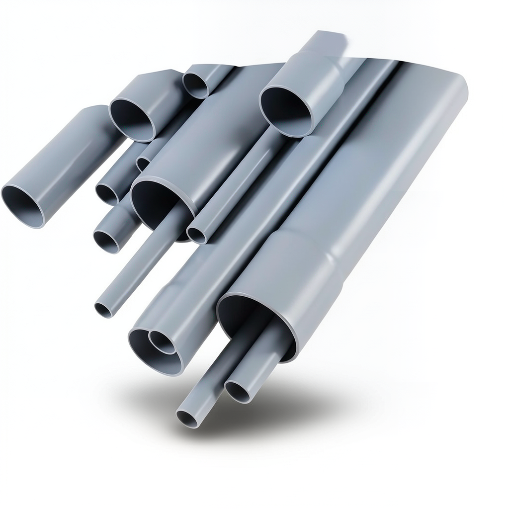 UPVC Pipes Nominal Pressure 2 Bar Outside Diameter 225 mm Thickness 1.8 mm Gray