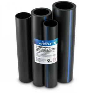HDPE Pipes PE 100 Pressure 4 Bar Outside Diameter 200 mm Thickness 4.9 mm Black | NEPROPLAST
