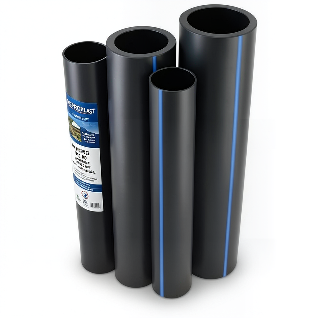 HDPE Pipes PE 100 Pressure 4 Bar Outside Diameter 250 mm Thickness 6.2 mm Black | NEPROPLAST