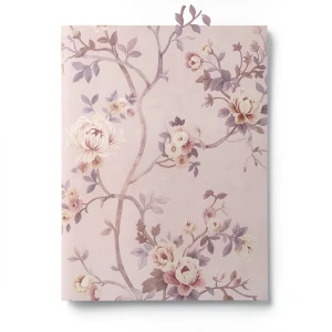 Italian Wallpaper Rose Color Floral Design, Size 10m x 0.70m, Model 15006