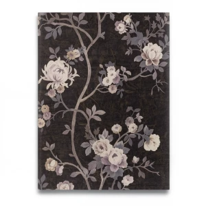 Italian Wallpaper Floral Design Dark Brown, Size 10mx0.70m, Model 15005
