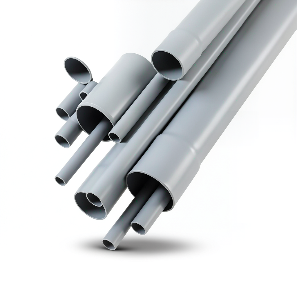 UPVC Pipes Nominal Pressure 2 Bar Outside Diameter 180 mm Thickness 1.8 mm Gray