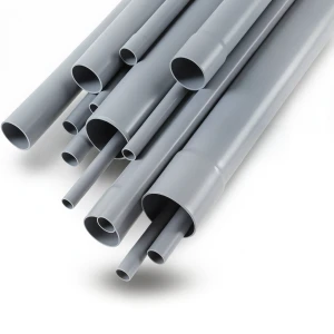 مواسير UPVC ضغط 2 بار قطر خارجي 200 مم سمك 1.8 مم لون رمادي