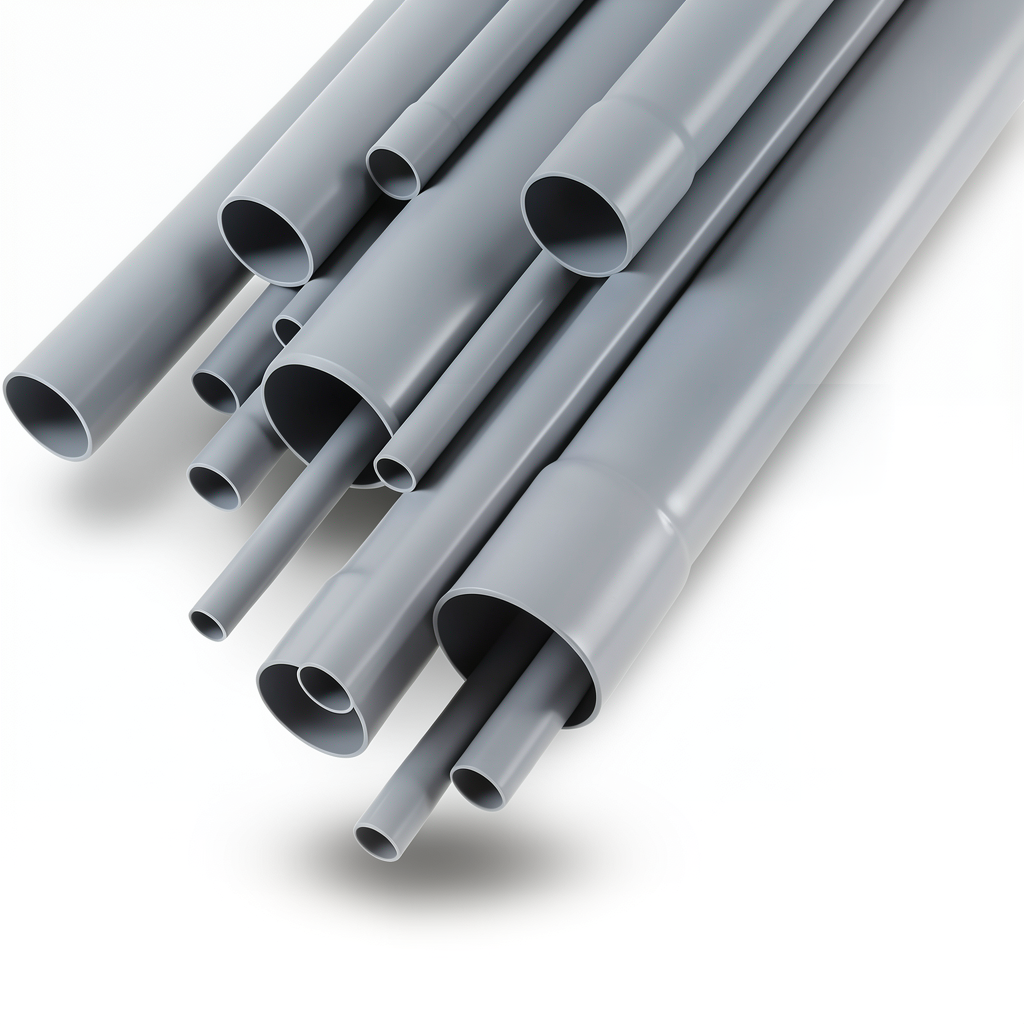 UPVC Pipes Nominal Pressure 2 Bar Outside Diameter 200 mm Thickness 1.8 mm Gray