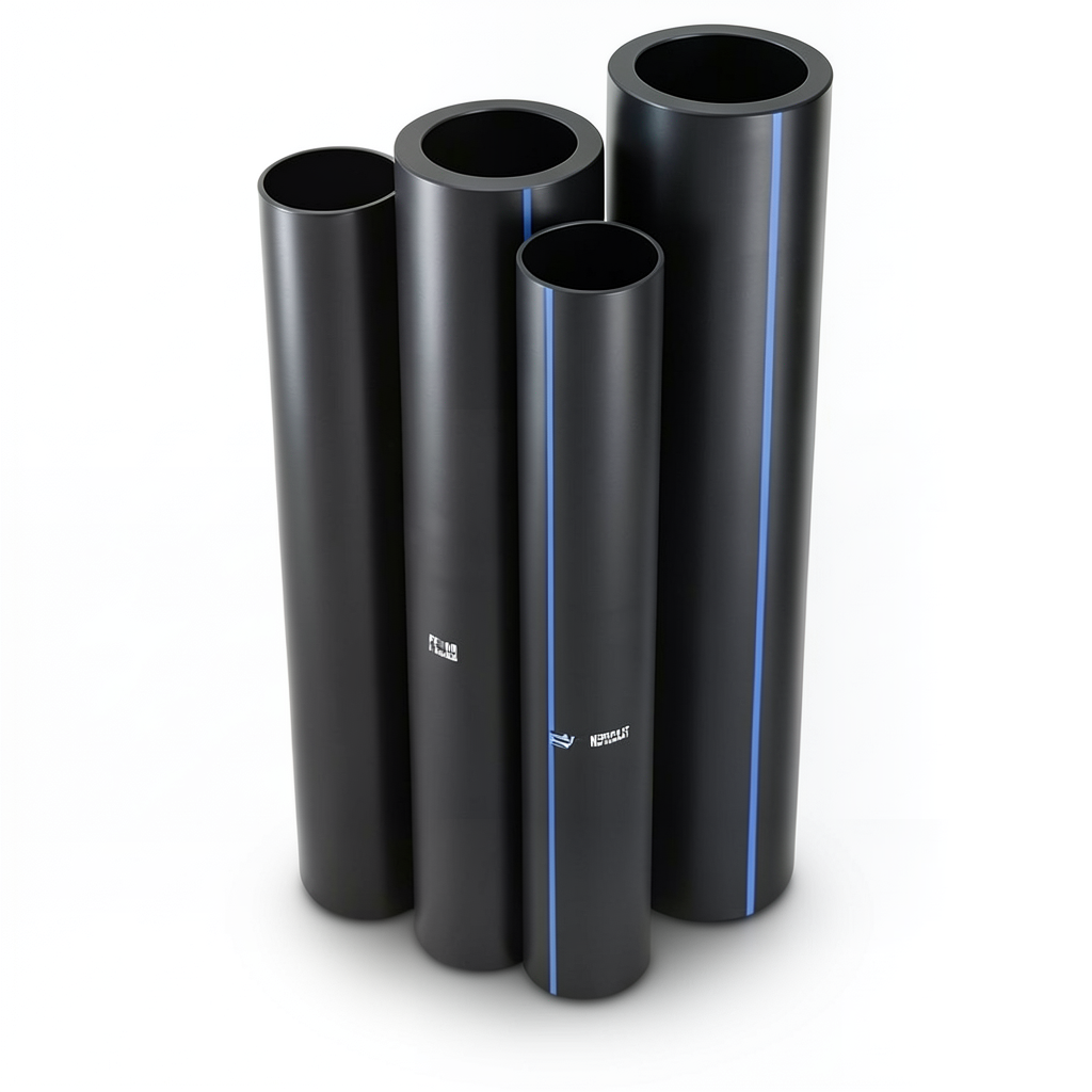 مواسير HDPE PE 100 ضغط 4 بار قطر 400 مم سمك 9.8 مم لون اسود | نيبروبلاست