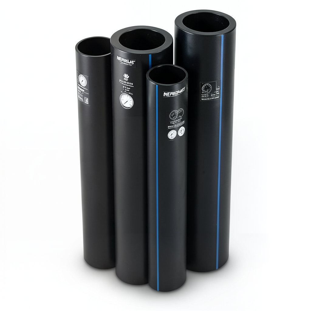 HDPE Pipes PE 100 Pressure 4 Bar Outside Diameter 560 mm Thickness 13.7 mm Black | NEPROPLAST