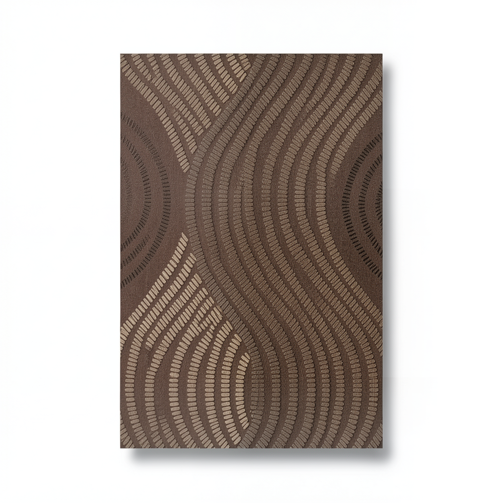 German Wavy Wall Covering 10m x 0.53m Brown, Model 10045-15