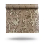 Italian Wallpaper Floral Design 10mx1.06m, Brown Color, Model 38011