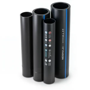 مواسير HDPE PE 80 ضغط 3.2 بار قطر خارجي 355 مم سمك 8.7 مم لون اسود | نيبروبلاست