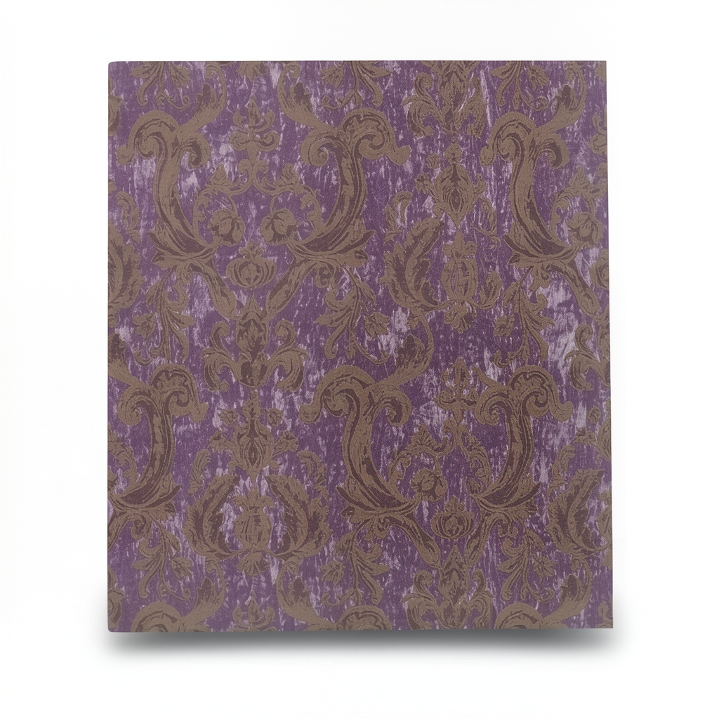 Italian Wallpaper Brown With Purple Classic Design, Size 10mx0.70m, Model 15020