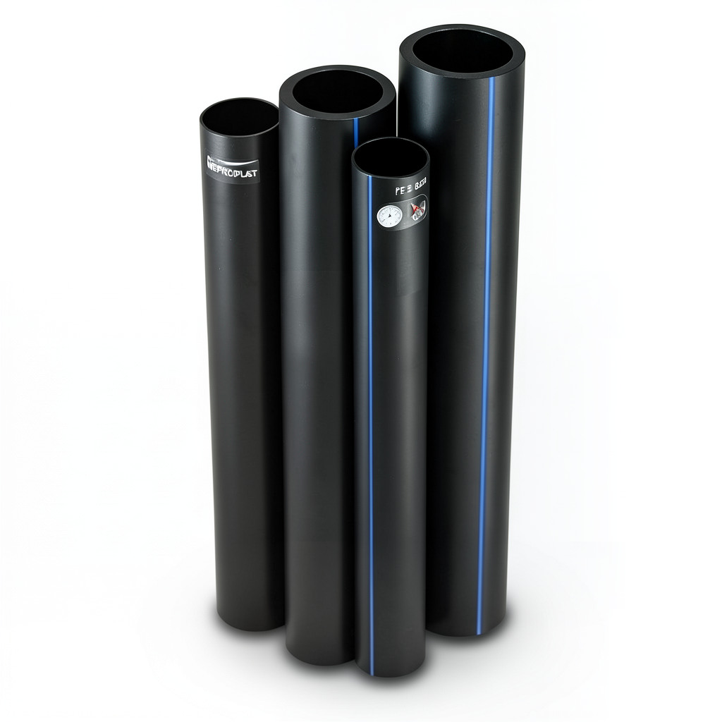 Neproplast HDPE Pipes PE 80 Pressure 3.2 Bar Outside Diameter 500 mm Thickness 12.3 mm Black | NEPROPLAST