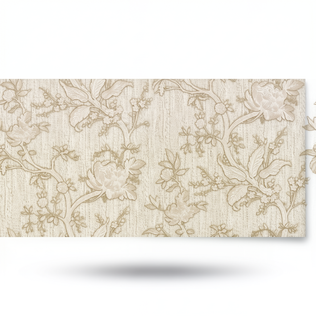 ورق جداري تصميم ورود مقاس 10 م×1.06 م، لون بيج، موديل 38010