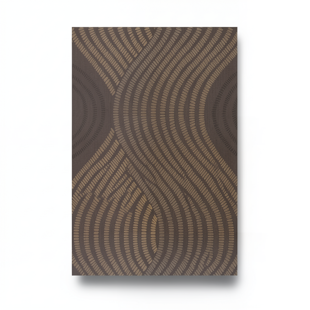 German Wavy Wall Covering 10m x 0.53m Brown, Model 10045-15