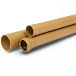 UPVC Pipes Outside Diameter 250 mm Thickness 6.1 mm Golden Brown