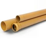 UPVC Pipes Outside Diameter 600 mm Thickness 15.4 mm Golden Brown