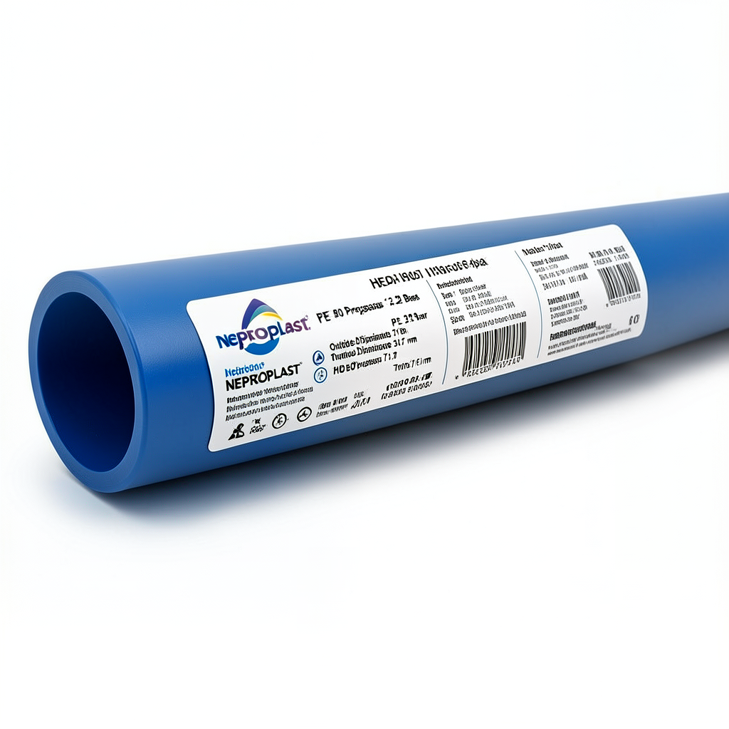 مواسير HDPE نيبروبلاست PE 80 ضغط 3.2 بار قطر خارجي 315 مم سمك 7.7 مم لون أزرق | نيبروبلاست
