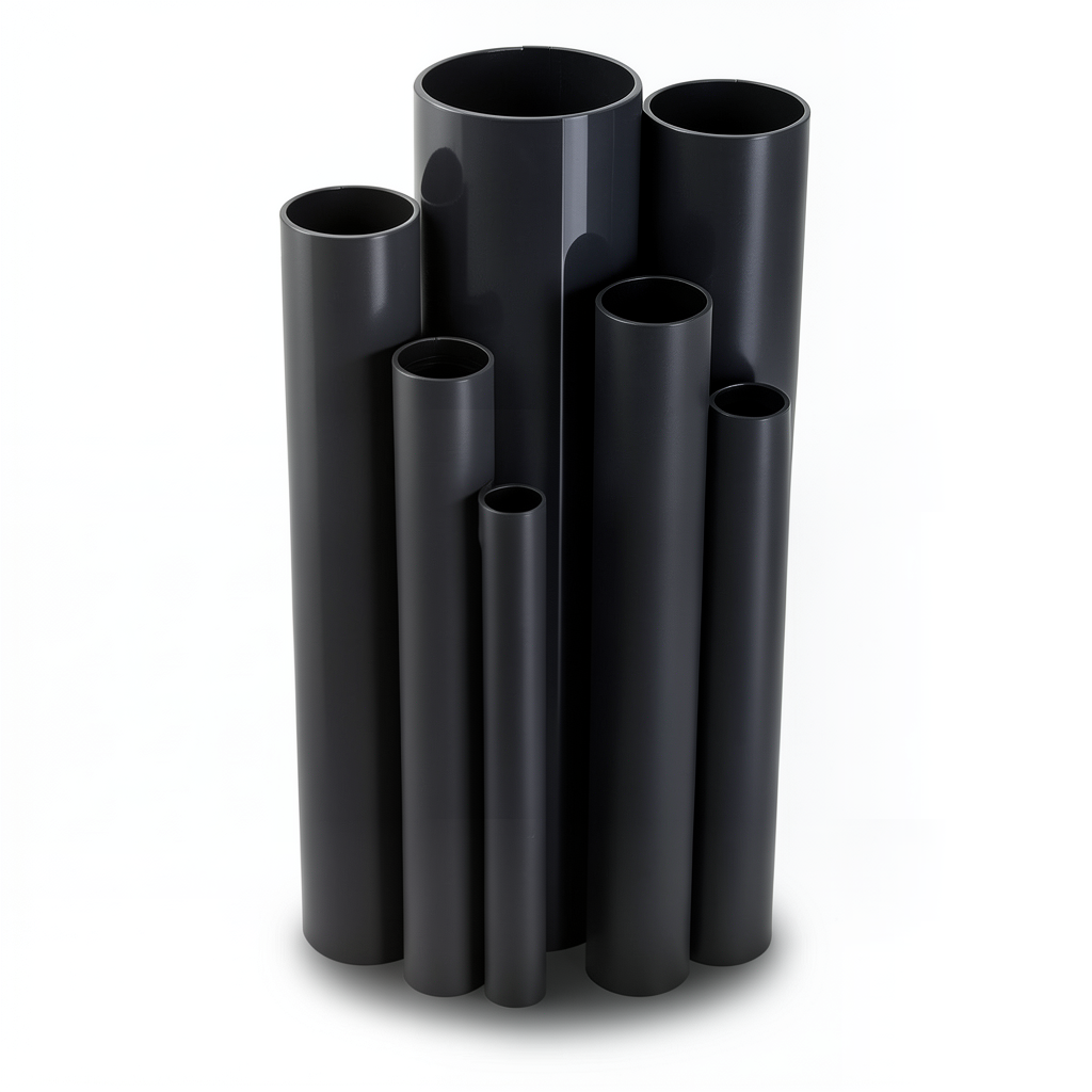 مواسير UPVC ضغط اسمي 6 بار قطر خارجي 125 مم سمك 3.7 مم لون أسود