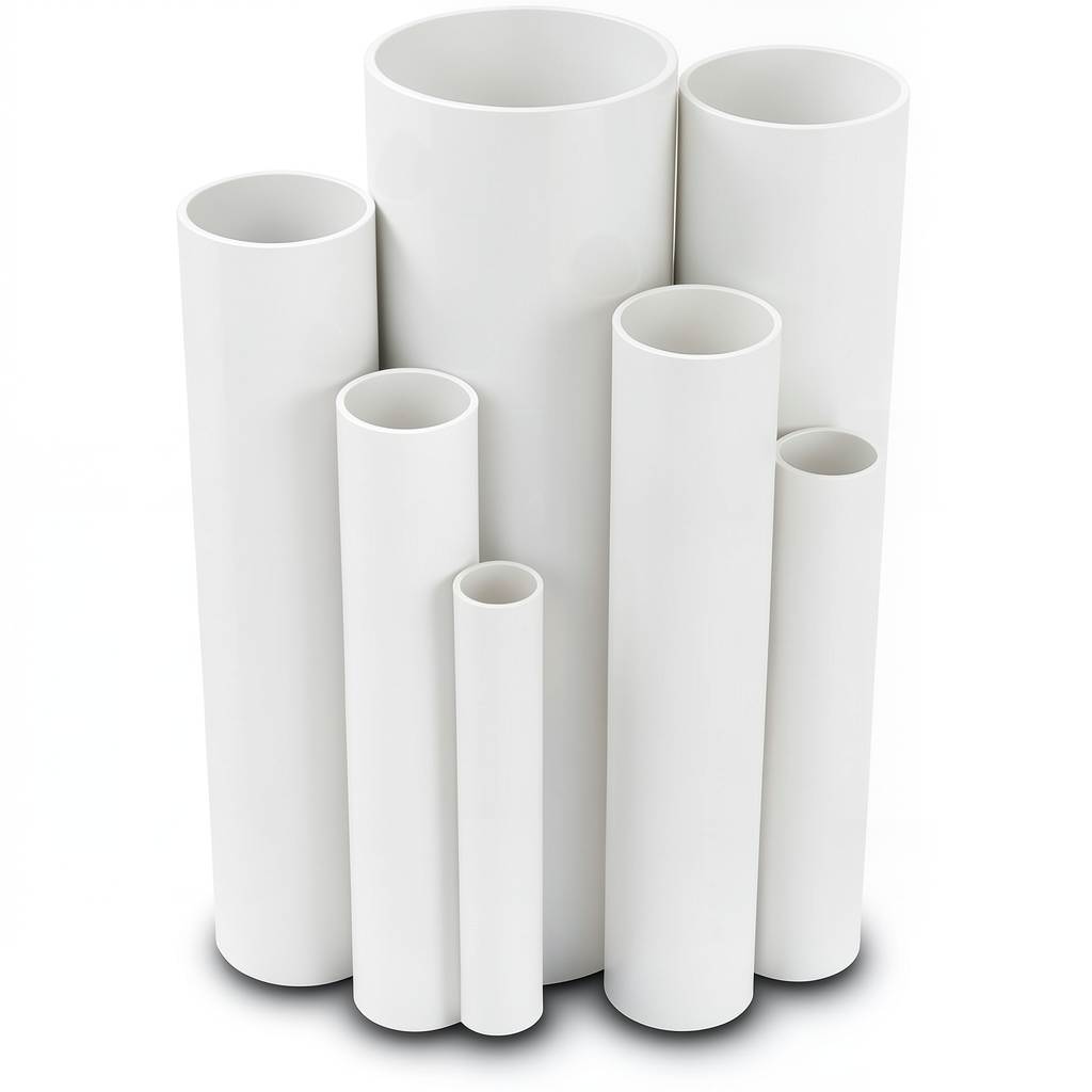 مواسير UPVC ضغط 6 بار قطر خارجي 125 مم سمك 3.7 مم لون أبيض