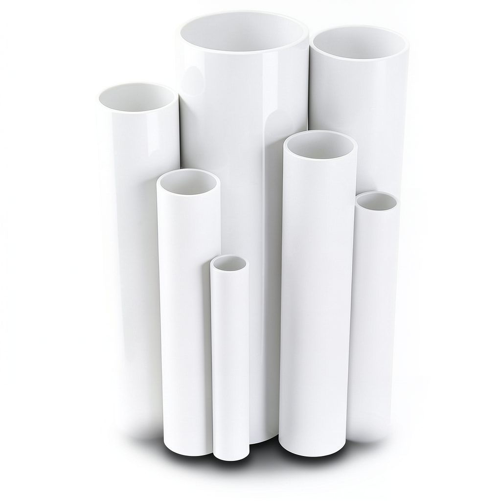 مواسير UPVC ضغط اسمي 10 بار قطر خارجي 125 مم سمك 6 مم أبيض