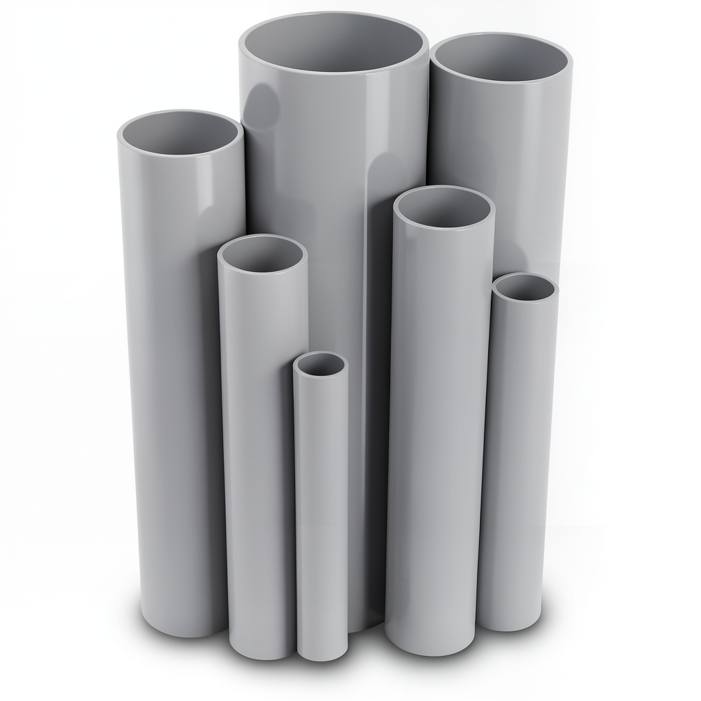 UPVC Pipes Schedule 6 Bar 125 mm OD Thickness 3.7 mm Gray