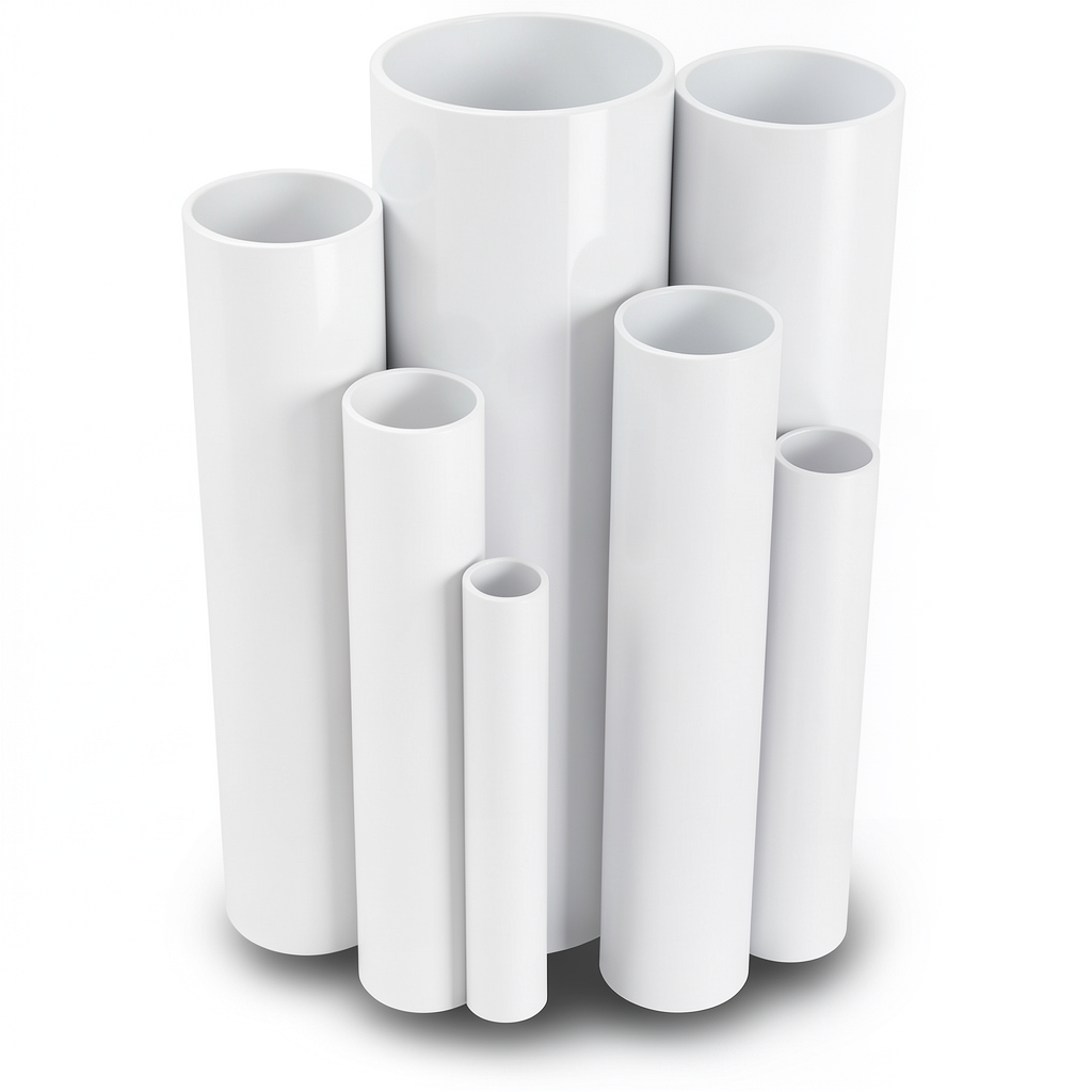 مواسير UPVC ضغط 16 بار قطر خارجي 125 مم سمك 9.3 مم لون أبيض
